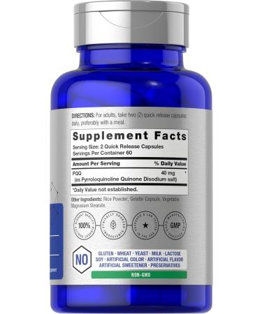 Horb ach PQQ Supplement 40 mg | 120 Capsules | Maximum Strength | Non-GMO and Gluten Free Supplement | Pyrroloquinoline Quinone Disodium Salt - Buy Online on GoSupps.com