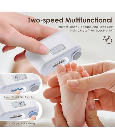 Electric Nail Clippers 2 in 1 Automatic Nail Clippers Polisher USB Rechargeable Nail Cutter with LED Light Cordless Fingernail Trimmer for Adult Seniors Baby One-Key Operation Portable - Buy Online on GoSupps.com