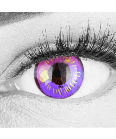 MeralenS Colored Purple Contact Lenses Anime Violet Circle Lenses Heroes Of Cosplay High Coverage No Prescription with Free Lens Case