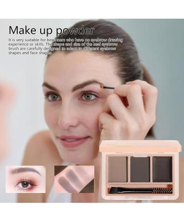 Eyebrow Powder Kit with Brush | Cosmetics Makeup Kit - Eyebrow Powder Sculpting Kit with Built-in and Brush Long-Lasting Brow Beauty Waterproof Compact Eyebrow Shaper Set for Women Tea Gray - Buy Online on GoSupps.com