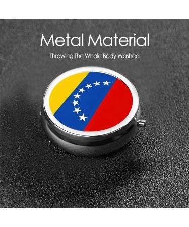 Venezuela Flag Portable Metal Pill Box | 3-Compartment Mini Organizer for Travel - Essential for Small Pills - Buy Online on GoSupps.com