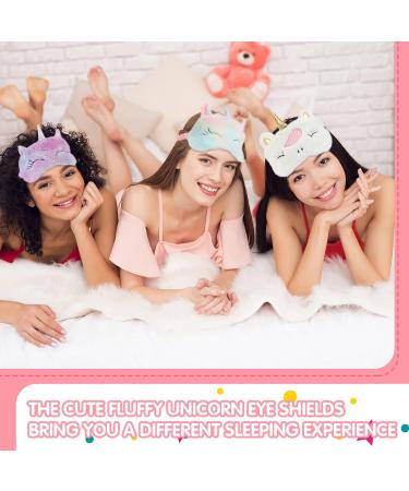 Soft Plush Unicorn Sleep Mask for Kids & Women - 12 Pieces | Cute Blindfold Eye Shade for Travel, Nap, and Party - Buy Online on GoSupps.com