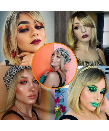 Morica Ombre Blonde Wig with Bangs - 14 Short Synthetic Bob for Women | Heat-Resistant, Perfect for Daily Wear & Parties - Buy Online on GoSupps.com