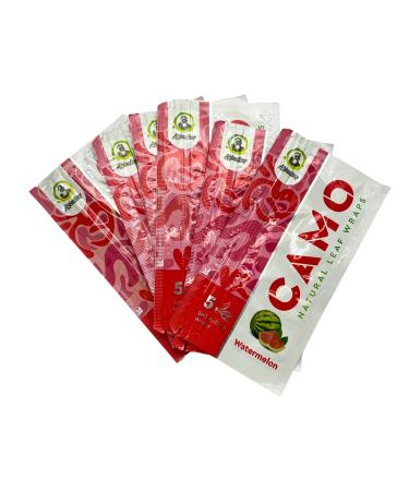 6 Packs CAMO Natural Leaf Wraps Watermelon 30 Sheets Herbal Chamomile Mate
