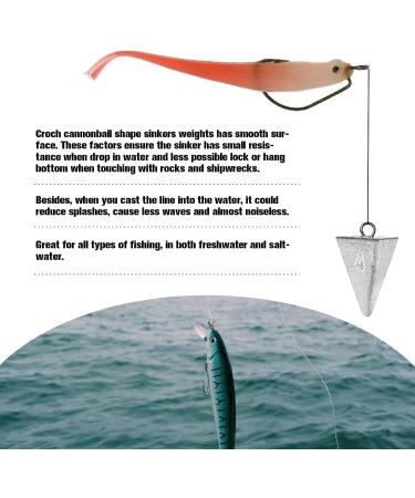 Saltwater Fishing Sinker Weights Set - 1oz, 2oz, 3oz, 4oz (28g, 56g, 84g, 112g) - 8 Pcs - Buy Online on GoSupps.com