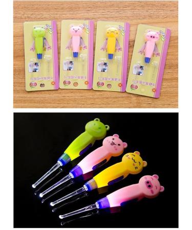 KECENWEL Ear Wax Removal Tool for Baby Use LED Lighting Cute Ear Wax Remover Luminous Earwax Cleaning Kit Children Use Pink Pig - Buy Online on GoSupps.com