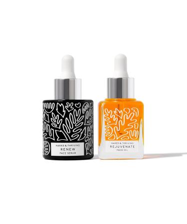 Naked & Thriving The Night Set | Renew Resurfacing Night Serum Argan & Sea Buckthorn Oils and Fruit AHAs - Pack Of 2 - Buy Online on GoSupps.com