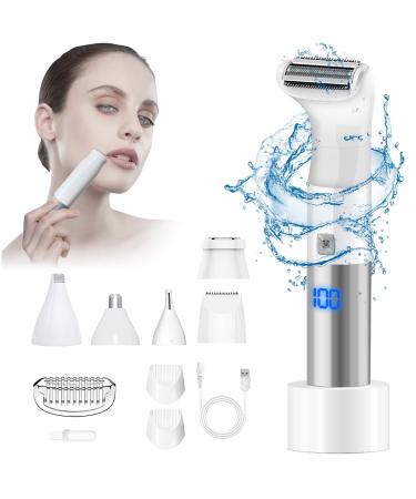 Emooncn 6 in 1 electrical razor women USB epilator women face flawless trimmer for intimate area with electric eyebrows shaving shaving bikini trimmer for face lips gift woman