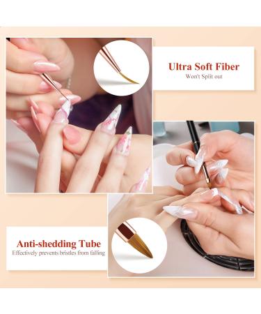 Acrylic Nail Art Brushes Set - Double-End Nail Brush for Design, Gel Polish Liner Brush, File, Cuticle Pusher - Nail Tools for Home Use - Buy Online on GoSupps.com