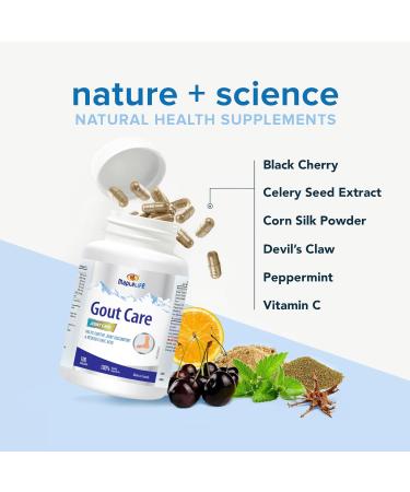 Gout Care Joint Supplement Reduces elevated uric acid blood levels which is an underlying cause of gout. With Black Cherry Extract Celery Seeds and Devil's Claw 100 capsules - MapleLife - Buy Online on GoSupps.com