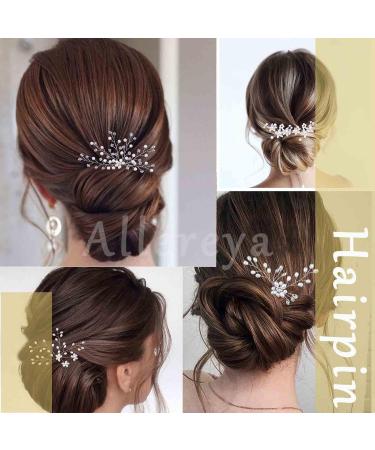 Allereya Pearl Wedding Hair Pins Hair Clip Pearl Flower Hair Pins Hair Clip Silver Pearl Bridal Headpiece Decorative Bobby Pins Head Clip Pearl Bridal Hair Accessories for Women and Girls (Silver B) Floral - Buy Online on GoSupps.com