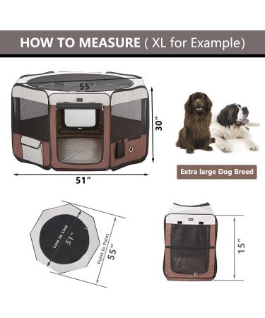 DONORO Portable Dog Playpen - Indoor/Outdoor Pet Play Pen for Small Dog/Cat/Rabbit - Removable Zipper Top and Bottom - Includes Carrying Case - Buy Online on GoSupps.com