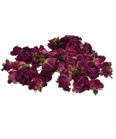 Prettyway Organic Dry Rose Buds Natural Edible Dried Rose Herbal Tea Culinary Grade Flower Drink Non-GMO Caffeine-free Rosebuds Sleep Yoga Relaxing Health Care Drinking 1.76 Oz Sealed Package
