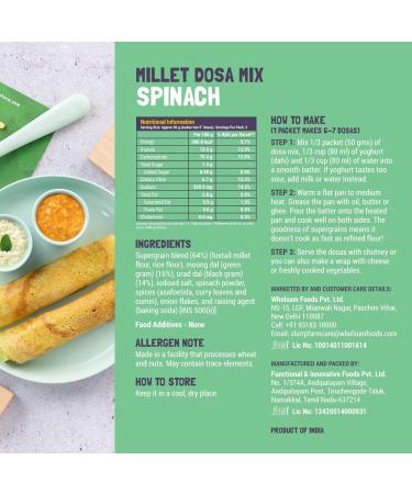 Slurrp Farm Millet Dosa Instant Mix Supergrains Spinach And Beetroot Natural And Healthy Food 150g (Pack Of 2) - Buy Online on GoSupps.com