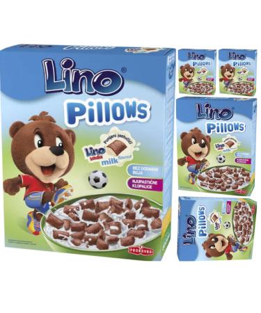 Lino Pillows Pack of 5 boxes of 250 g with filling Lino Lada white cereals Muesli Cornflakes