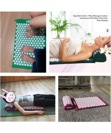 Dunlap Massage Cushion - Akupressure Mat & Yoga Pillow - Alleviate Stress & Pain - Lightweight Green - Buy Online on GoSupps.com