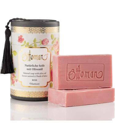  Cristalray Ottoman Natural Handmade Soap with Olive Oil in Cylindrical Tin - Pink - Set of 4 x 75g - Buy Online on GoSupps.com