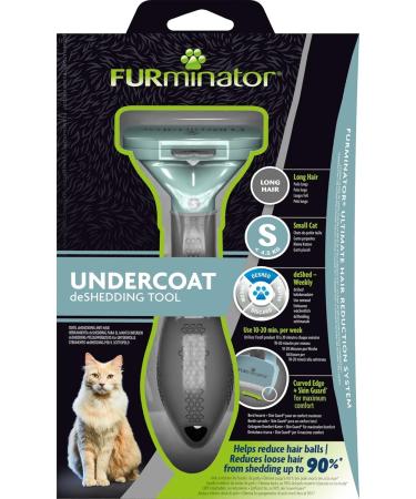 Furminator Deshedding Tool for Long-Haired Cats - Size S | Enhanced Version 2.0 Cat Brush for Small Cats - Effectively Removes Undercoat - Buy Online on GoSupps.com