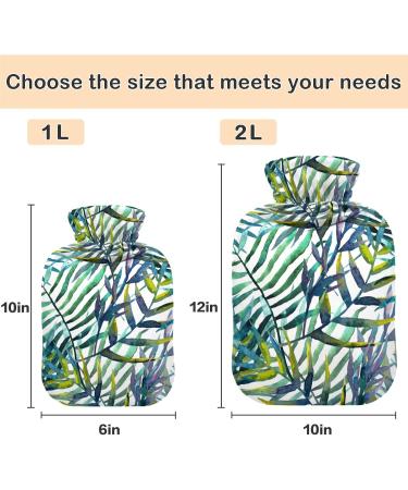 NAANLE 2L Hot Water Bottle with Cover - Watercolor Palm Leaf Large Size for Menstrual Cramps & Heat Therapy Relief - Buy Online on GoSupps.com