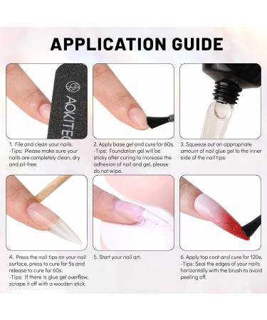 Aokitec Solid Nail Glue Gel - 20g Gel Nail Glue for Nail Tips Extra Strong 3d Nail Gel for Press on Nails Fake Nails UV Nail Glue for 3D Nail Art with Silicone Mold Non-sticky to Hands Curing Needed - Buy Online on GoSupps.com