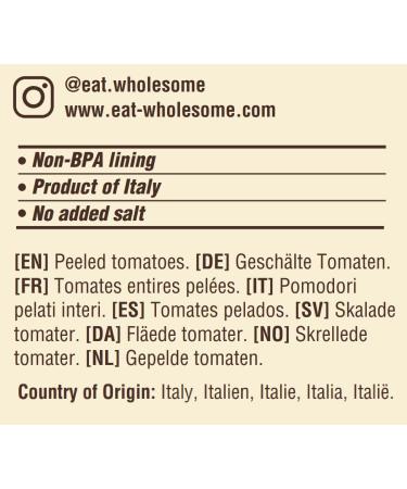 Buy Organic Peeled Tomatoes - Eat Wholesome 400g (Pack of 12) | International Shipping Available - Buy Online on GoSupps.com
