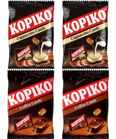Kopiko Coffee Hard Candy Snacks - Original & Cappuccino Flavour 100g by Starry Mart (Pack of 4) (Original Coffee x 2 & Cappuccino x 2) - Buy Online on GoSupps.com