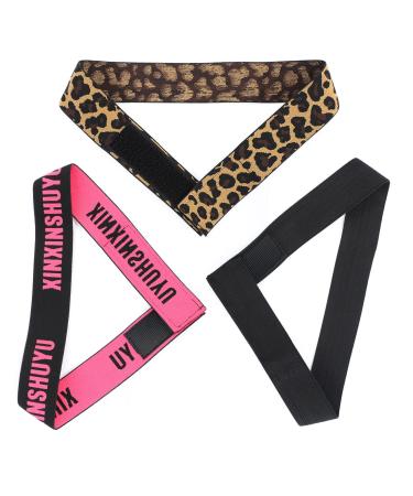 Elastic Wig Bands for Lace Melting - 3 Pcs Set for Wig Stability and Edges Laying - Leopard, Black, Rose Gold - Buy Online on GoSupps.com