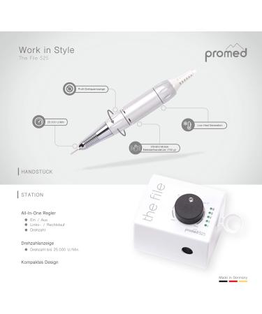 Preded File 525 Electric Nail File & Cutter - 25 000 RPM for Nail Art Gel & Acrylic Nails - Perfect for Manicure & Pedicure - 1 Pack - Buy Online on GoSupps.com