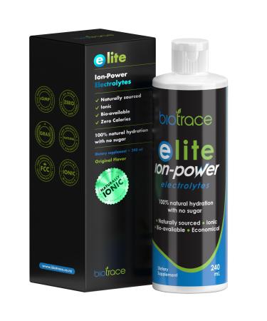 BioTrace Elite Ionic Electrolyte Drops | 0 Calories 0 Sugar 0 Carbs | Rapid Hydration Stamina Energy Muscle Recovery | Trace Minerals Electrolytes | 30%+ More Potassium Magnesium Chloride | 8 fl oz Unflavored 8.0