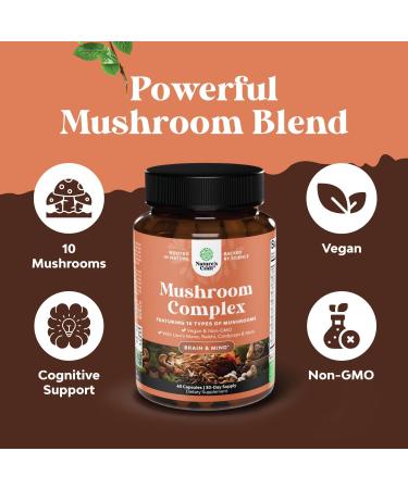 Bundle of Nootropic Memory Supplement with Vitamin B 12 Bacopa Monnieri Rhodiola Rosea DMAE Ginkgo Biloba and Mushroom Complex 10X Lions Mane with Reishi Chaga Maitake Shiitake for Brain Support - Buy Online on GoSupps.com