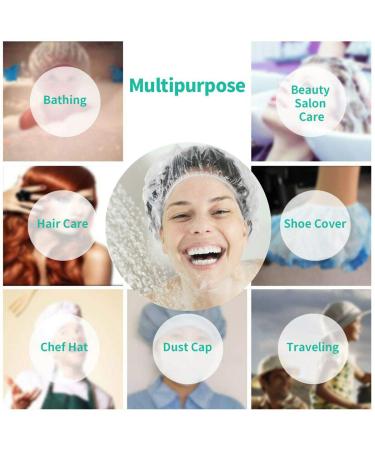 Disposable Shower Caps - 30PCS | Salon Hair Coloring Dye Cap | Larger & Thicker Bath Cap | Clear Elastic Hotel Hair Bathing Shower Caps | Women's Spa & Portable Travel Hats - Buy Online on GoSupps.com