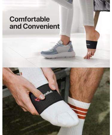 ZooNut Copper Arch Support Bands (2 Count) - Plantar Fasciitis Relief Brace for Flat Feet - Sturdy Foot Pain Relief Sleeve (Black) - Buy Online on GoSupps.com