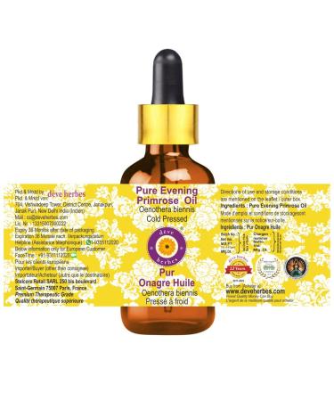 Pure Evening Primrose Oil - Cold Pressed 15ml | Herbal Natural Supplement with Glass Dropper - International Shipping Available - Buy Online on GoSupps.com