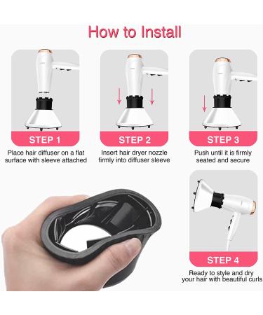 Slip-On Hair Diffuser for Curly & Wavy Hair - Fits 1-2 inch Nozzles (White) - Buy Online on GoSupps.com