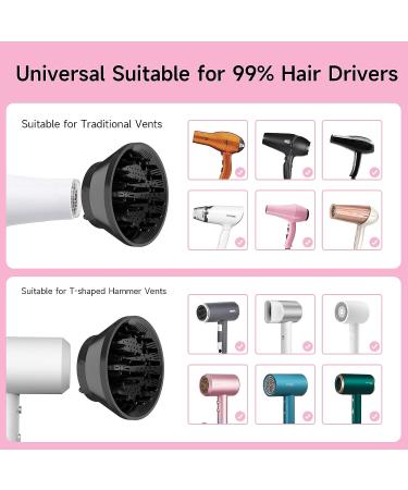 Universal Hair Diffuser Attachment for Curly Hair - Travel Friendly Blow Dryer Diffuser for Wavy Hair - Ideal Women's Gift - Buy Online on GoSupps.com
