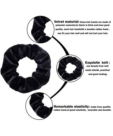 Whaline 12 Pack Velvet Hair Scrunchies - Soft Elastic Hair Bands in Black - Buy Online on GoSupps.com