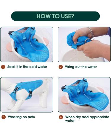 Kuoser Cool Vest for Dogs | Cooling Jacket & Coat for Outdoor Activities | Blue Size S - Keep Your Dog Comfortable! - Buy Online on GoSupps.com