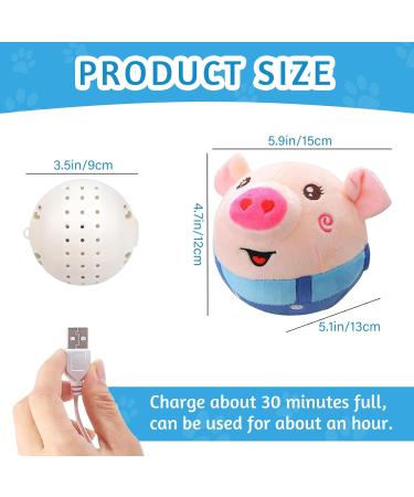 CHANCCI Active Moving Pet Plush Toy Interactive Dog Toys Talking Shake Bounce Boredom Toys Jumping Pig Toy For Dog Washable Cartoon Pig Plush Moving Dog Ball For Pets Cats Small And Medium Dogs - Buy Online on GoSupps.com