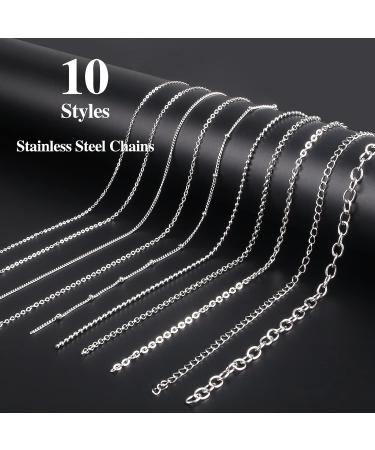 Ecoofor 304 Stainless Steel Jewelry Chains - 78.7 Ft, 10 Rolls for DIY Necklace Bracelet Making - Buy Online on GoSupps.com