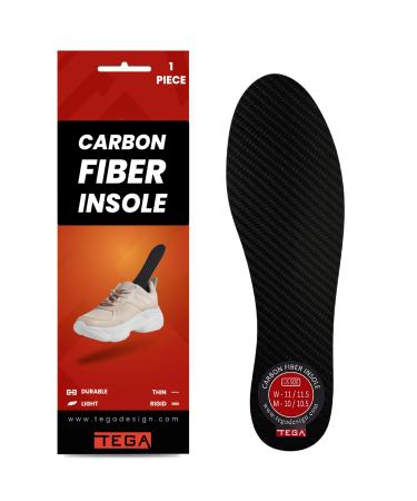 TEGA Carbon Fiber Insole (1 PC) - for Turf Toe  Foot Fractures  Hallux Rigidus and Limitus - Rigid Shoe Insert - Alternative to Post-Op Shoe (9.45 - Women's Size 8.5  Men's 7.5)