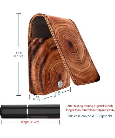 Travel Lipstick Organizer Case - Portable Makeup Bag with Mirror | Plant Annual Rings Pattern | International Shipping Available - Buy Online on GoSupps.com