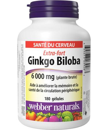 Webber Naturals Ginkgo Biloba 6000 mg 180 Softgels Helps Enhance Cognitive Function and Memory & Omega-3 Fish Oil 1 000 mg 210 Softgels Supports Cardiovascular Health and Brain Function Softgels + SUPPLEMENT 03872 - Buy Online on GoSupps.com