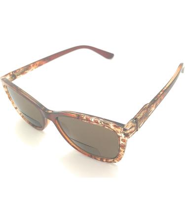 Women's Bifocal Sun Reader Sunglasses | Trendy Crystal Brown Reading Glasses 2.50 | International Shipping Available - Buy Online on GoSupps.com