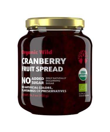 LOOV Organic Wild Cranberry Jam, 14.1 Ounces, Vegan, Cranberry Fruit Spread, Contains Whole Wild Organic Cranberries Handpicked from Nordic Forests, No Sugar Added