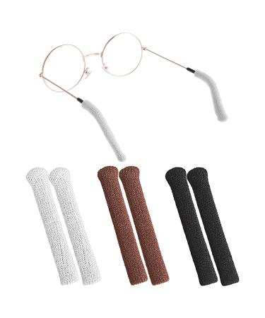 Ouligay 3 pairs of glasses bricks covering glasses ear pads anti -slip knitted cotton glasses earrings soft elastic glasses ear pillow glasses for sunglasses glasses reading glasses