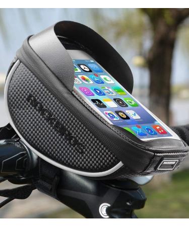 ROCKBROS Waterproof Bike Phone Mount Bag | Handlebar Holder Case for iPhone | Sensitive Touch Screen | Black, Size 1 - Buy Online on GoSupps.com