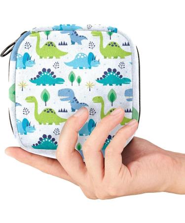 Stylish Menstruation Pad Bag with Zipper - Cute Dino Pattern for Women & Girls | Ideal Tampon & Napkin Storage - Buy Online on GoSupps.com