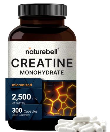 Creatine Monohydrate 2500mg Capsules, 300 Count  Micronized  Unflavored Creatine Pills  Support Pre Workout & Healthy Muscle  Easily Absorbed, Easy to Swallow (60 Servings) - Buy Online on GoSupps.com