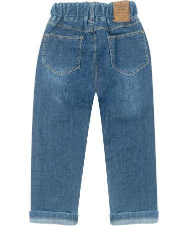 SEAUR Baby Boys Blue Ripped Jeans | Elastic Waistband | Stretch Denim Pants | 2-3 Years - Buy Online on GoSupps.com