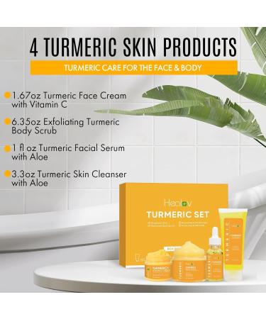Turmeric Skincare Set - Brightening & Acne Solutions - Cleanser  Scrub  Face Cream & Serum - Buy Online on GoSupps.com